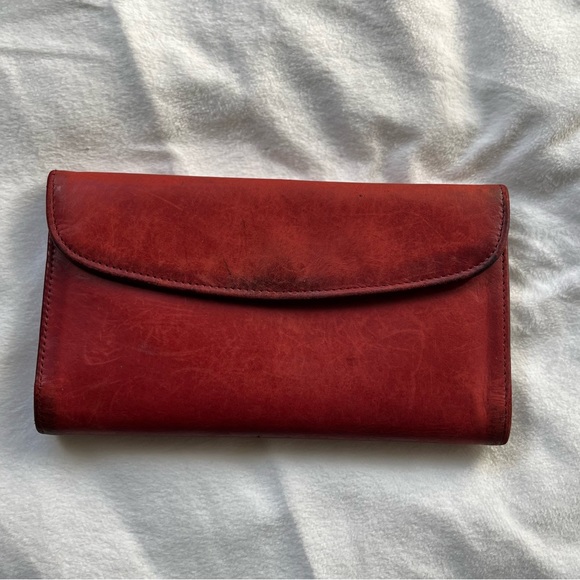 Coach Vintage Red Trifold Leather Wallet - Picture 14 of 15